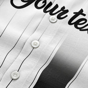 vertical black & white stripe custom logo hawaiian shirt