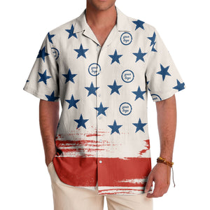 vintage american flag stars & stripes patriotic hawaiian shirt