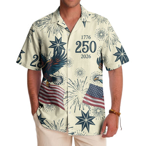 Vintage Eagle Fireworks Aloha Shirt For Independence Day Hawaiian Shirt