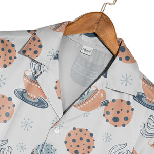 Warm Cocoa Mug Hawaiian Shirt with Cookies and Whipped Cream Design