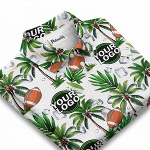 watercolor football & palm trees ice cubes tropical beach polo shirt for men
