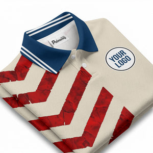 watercolor rose petals diagonal stripes cream beige golf polo shirt