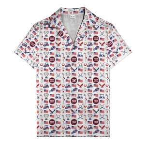 american flag eagle golf cart trophy hawaiian shirt for men