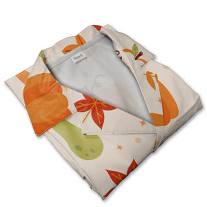 Autumn Harvest Hawaiian Shirt with Pumpkins Mushrooms and Maple Leaves