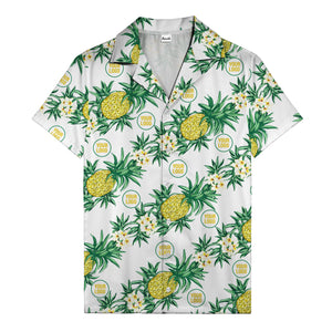black pineapple & plumeria photographic all over hawaiian shirt