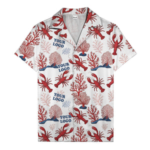 coral reef lobsters & watercolor logo repeat hawaiian shirt