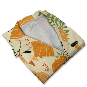 Crafty Autumn Pumpkin Hawaiian Shirt with Scissors and Thread
