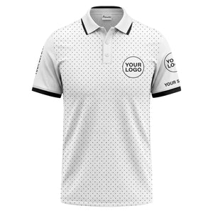 custom logo minimalist polka dot golf polo shirt