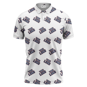 repeating custom logo illustration polo shirt for personalized hawaiian style
