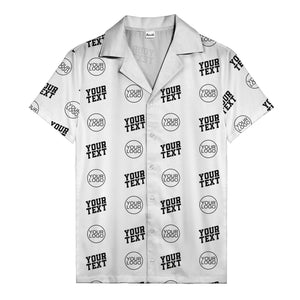 custom logo & text repeat pattern personalized hawaiian shirt