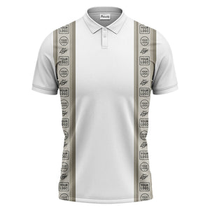 custom logo vertical stripe polo shirt for men - professional branding