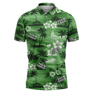 purple tropical sunset polo custom polo shirt