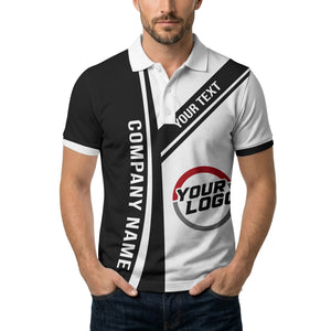 customizable company logo diagonal stripe polo shirt for corporate teams