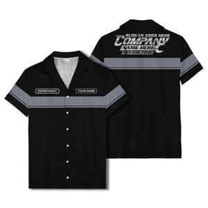 customizable department name gray stripe minimalist hawaiian shirt