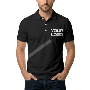 diagonal stripe custom logo corporate polo shirt