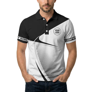 diagonal stripe dot geometric polo shirt for men