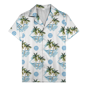 diamond waves & palm trees graphic hawaiian shirt for men