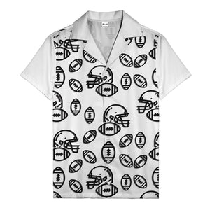 football helmets & balls repeat hawaiian shirt for men