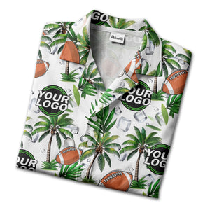 football palm trees ice cubes watercolor hawaiian shirt for men
