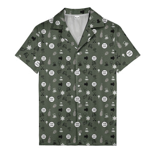 Golf Balls Clubs Carts Trophies Flags Hawaiian Shirt For Men