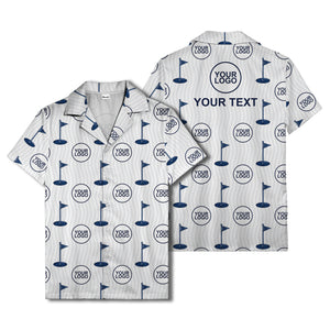 golf flag & custom logo repeat hawaiian shirt for men