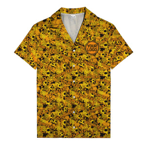hexagon dot repeating custom text abstract geometric hawaiian shirt