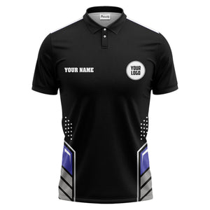 hexagon dots geometric athletic polo shirt for modern sport style