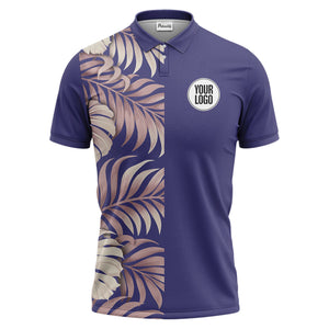 illustrated tropical leaf floral summer polo shirt for vacation vibes
