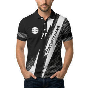lightning bolt hexagon geometric polo shirt for modern golf