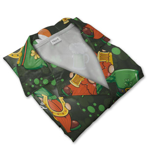 Lucky St Patricks Day Hawaiian Shirt with Pot of Gold and Rainbow