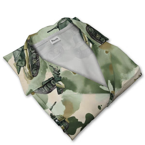 Patriotic Army Tank & Soldiers Hawaiian Shirt – Camo Military Design