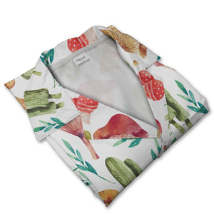 Psychedelic Pastel Mushroom Hawaiian Shirt on Black Background