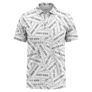 repeat your logo on black ground custom polo shirt