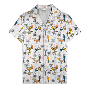 retro cocktail glasses & martini starburst hawaiian shirt