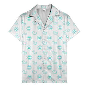 rubber duck & custom logo repeat pattern hawaiian shirt