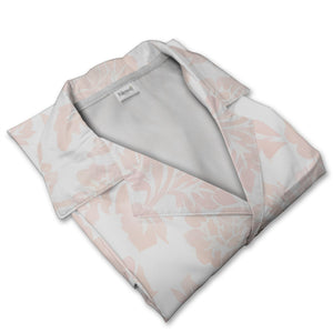 Save The Date Hawaiian Shirt with Damask Floral Pattern in Blush Pink
