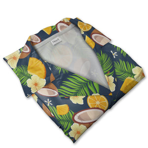 Sky Blue Hibiscus Beach Ball Hawaiian Shirt with Palm Fronds and Sun