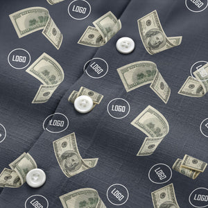 Stacked Cash Money Bills Illustrated Hawaiian Shirt For Men