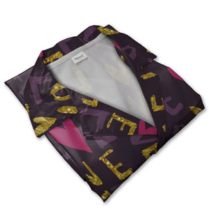 Sweet Pink Hearts Hawaiian Shirt with Large Flowers and Ribbon Bows