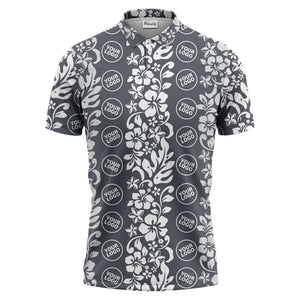 tropical hibiscus custom multi color floral print golf polo shirt for men