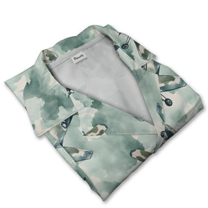 Vintage WWII Propeller Plane Camo Military Hawaiian Shirt – Aviation Print