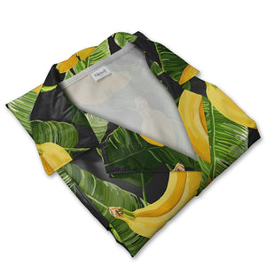 Watercolor Banana Bunch Hawaiian Shirt on Natural Off-White