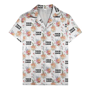 watercolor floral d20 dice hawaiian shirt with custom logo space