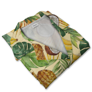Watercolor Pineapple Hawaiian Shirt with Bananas and Coconuts