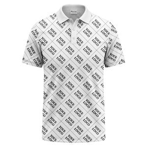 your logo diamond grid monochrome custom polo shirt for men