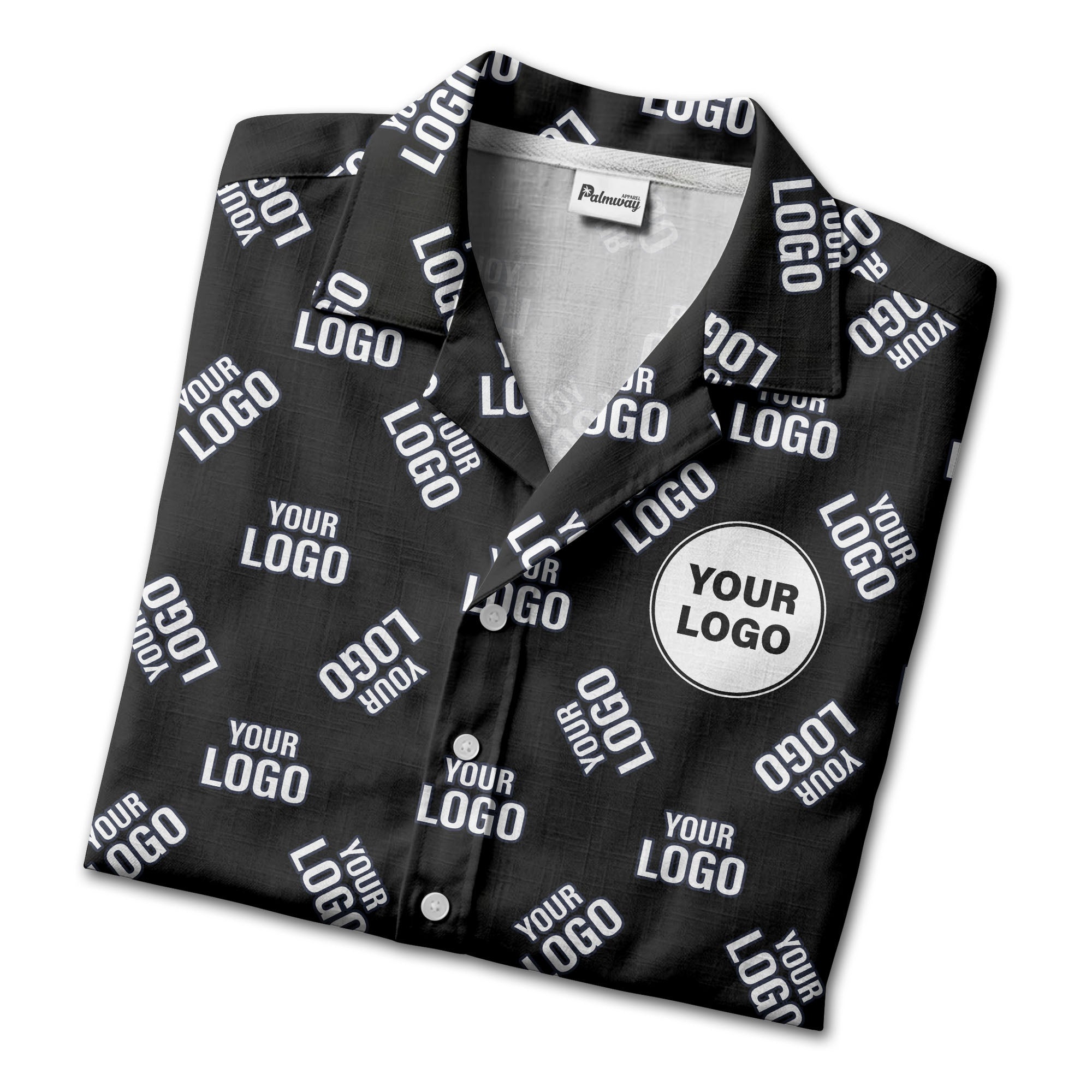 Custom Multi Color Logo Pattern Repeat Hawaiian Shirt For Personalized Brand Style