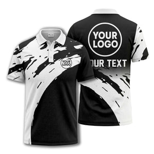 abstract paint splash polo shirt for modern golfers