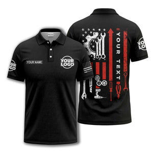 american flag stars & stripes patriotic custom logo polo shirt