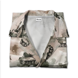 Army Tank Camo Hawaiian Shirt – Tactical Military Design for Veterans