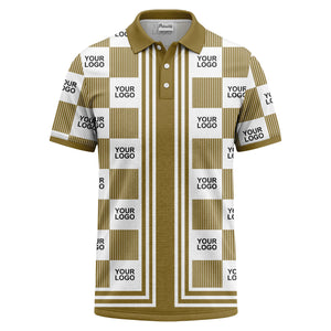 barcode graphic custom logo black white polo shirt for men